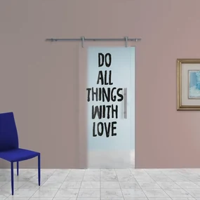 Porta scorrevole Love in acciaio multicolore, L 88 x H 215 cm, con binario Ermes Sinistra