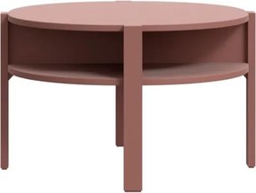 Tavolino Basso Da Salotto Rotondo D75xH45 Cm Lehman Terracotta