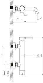 Sapho - Rubinetto vasca da bagno ICONIC cromo lucido