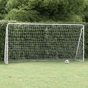 Porta Da Calcio Con Rete Bianca 366x122x182 Cm İn Acciaio /