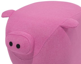 Pouf in tessuto rosa PIGGY Beliani