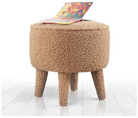Pouf marrone per bambini in tessuto bouclé Moouv - Artie