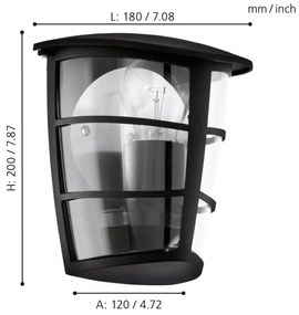 Eglo 93407 - Applique da esterno ALORIA 1xE27/60W/230V