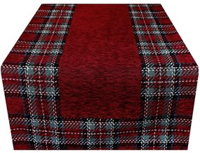 Runner Gobelin Tartan bordó Chenille IT025