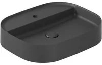 Lavabo da appoggio rettangolare con angoli stondati serie Smart-B di Ceramica Galassia - Nero matt 55x45cm