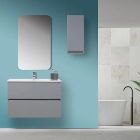 Pensile Sospeso Bagno Salvaspazio H. 69 cm Grigio Opaco con ripiano