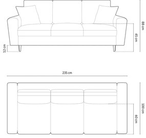Divano verde allungabile e con contenitore con rivestimento in velluto 235 cm Kyoto – Cosmopolitan Design