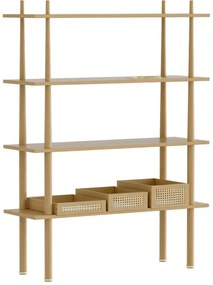 Scaffale modulare in rovere decorato in colore naturale 110x148 cm Stories - UMAGE