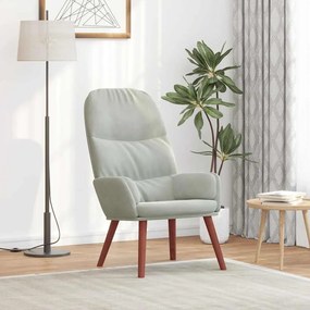 Sedia Relax Grigio Chiaro İn Velluto /