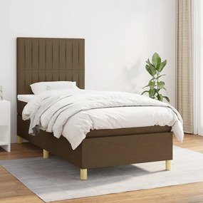 Giroletto A Molle Con Materasso Marrone Scuro 90x200 Cm Tessuto /