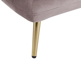 Chaise longue sinistra in velluto marrone e bianco GONESSE Beliani