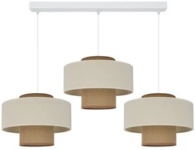Brilagi - Lampadario a sospensione con filo DALLAS 3xE27/15W/230V marrone/color crema/bianco