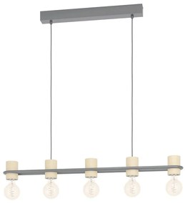 Lampadario Industriale Chieveley nero 5x E27 EGLO