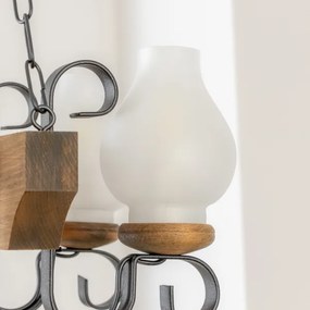 Brilagi - Lampadario a sospensione con catena QUEEN 4xE14/40W/230V faggio