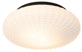 Plafoniera classica nera con vetro opale 35 cm IP44 - Nohmi