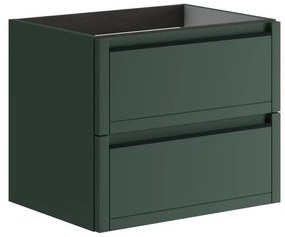 Mobile da bagno sospeso sotto lavabo L 59.5 x H 50 x P 45.5 cm verde opaco, 2 cassetti TRATTO