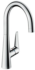 Rubinetto da cucina fisso a collo di cigno Talis S 260 argento cromato lucido HANSGROHE