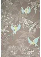 Osborne & Little Carta da parati Grove Garden - Chocolate/ Kiwi-blue