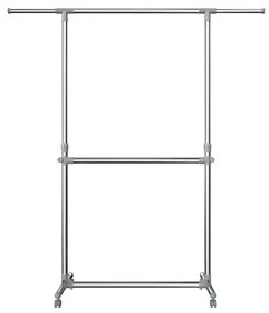 Appendiabiti mobile a piantana LINEA, colore argento