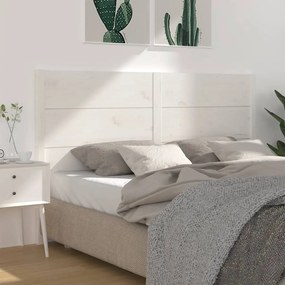 Testiera Per Letto Bianca 126x4x100cm İn Legno Massello Di Pino /
