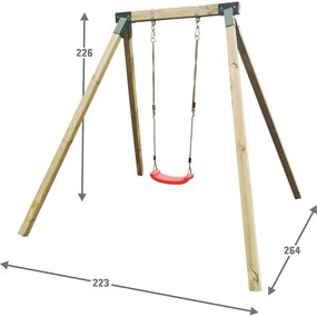 BIX - altalena in legno per bambino 1 posto