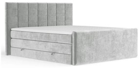 Letto boxspring grigio chiaro con contenitore 140x200 cm Ava – Maison de Rêve