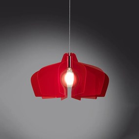 Sospensione Bellatrix 1 Luce In Metacrilato Rosso Fluorescente Space Collection