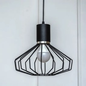 Lampadario sospeso con cavo SOLANO 1xE27/15W/230V nero/cromo lucido