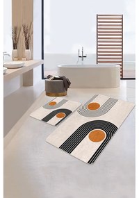 Set di tappetini per il bagno in velluto beige 2 pz 60x100 cm Dot Arch – Mila Home