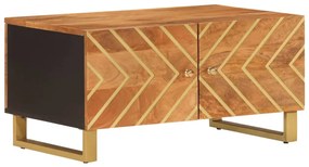 Tavolino da salotto marrone e nero 80x50x40 cm legno di mango