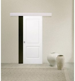 Porta scorrevole Miami in alluminio bianco, L 93 x H 212 cm, con binario Alu/legno Reversibile