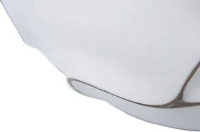 Vaso rotondo in resina con decorazioni ondulate a foglie Ø 44X37 cm bianco