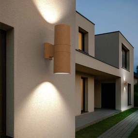 Applique Cilindrica Bidirezionale XL IP54 Con 2 basi E27 - Corten