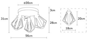 Lampadario a plafone OYLAT 3xE27/40W/230V