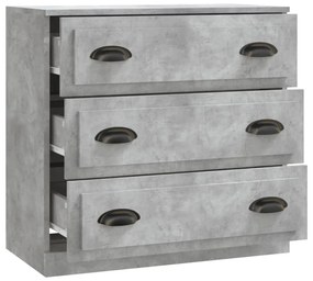 Credenza grigio cemento 70x35,5x67,5 cm in legno multistrato