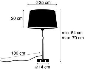 Lampada da tavolo in acciaio con paralume grigio 35 cm regolabile - Parte