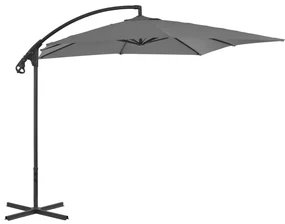 Ombrellone A Sbalzo Con Palo İn Acciaio 250x250 Cm Antracite /