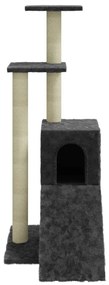 Albero per gatti con tiragraffi in sisal grigio scuro 92 cm