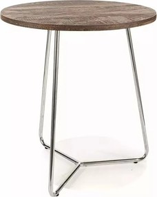 Tavolino da caffè Alta B in noce/cromo - ø45/h50