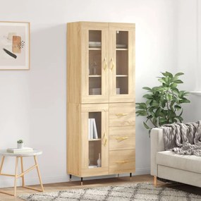 Credenza Rovere Sonoma 69,5x34x180 Cm İn Legno Multistrato /