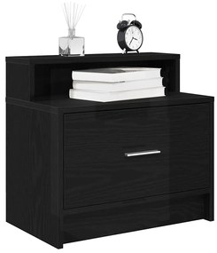 Comodini Con Cassetto 2 Pz Rovere Nero 51x31x47 Cm /