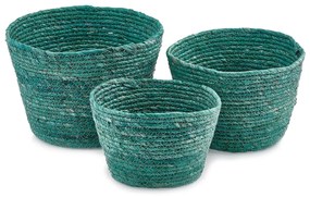 Complementi arredo in Cotone Cesto rotondo giacinto 3 Pezzi