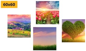 Set di quadri – Natura in colori pastello