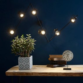 Faretto decorativo senza fonte luminosa 6 luci Technic nero opaco GU10 42W INSPIRE