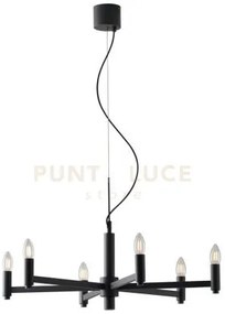 Lampadario karol grigio 6 luci attacco e14 72x120cm in metallo