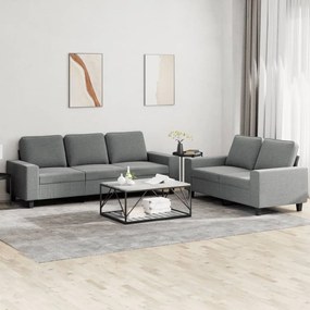 Set Di Divani 2 Pz Grigio Scuro İn Tessuto /