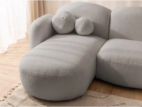 Divano angolare grigio (a U) con rivestimento in bouclé Orbit – Ropez