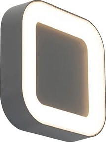 Lampada da parete e soffitto grigia quadrata IP54 - Ariel