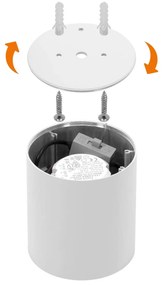 Applique da soffitto 20W Bianca CCT Bianco Variabile Angolo 24°/38° Bridgelux LED
