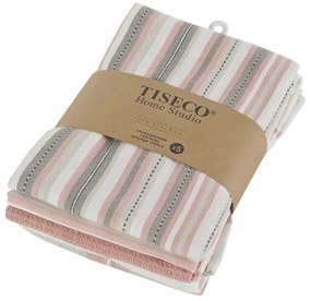 Set di 5 strofinacci in cotone rosa salmone , 50 x 70 cm - Tiseco Home Studio